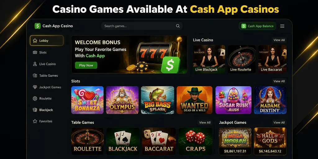 Casino Games Available At Cash App Casinos